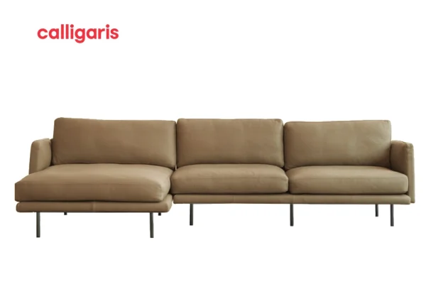 Sofa Mies Góc Phải 2m9 (Antelope Brown Leather L01)