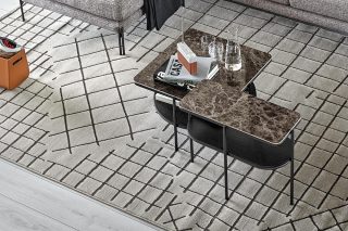 Bàn bên Puro mặt bàn ceramic emperador màu đen sang trọng