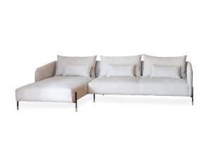 Sofa góc phải combo vải màu trắng hiện đại