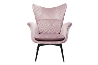 Armchair Tudor velvet rose màu hồng tươi mới sang trọng
