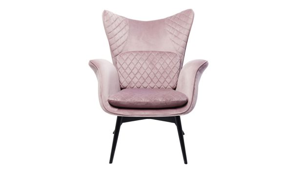 Armchair Tudor velvet rose màu hồng tươi mới sang trọng