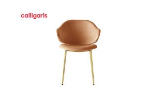 Holly Brass dining chair P33L Cognac