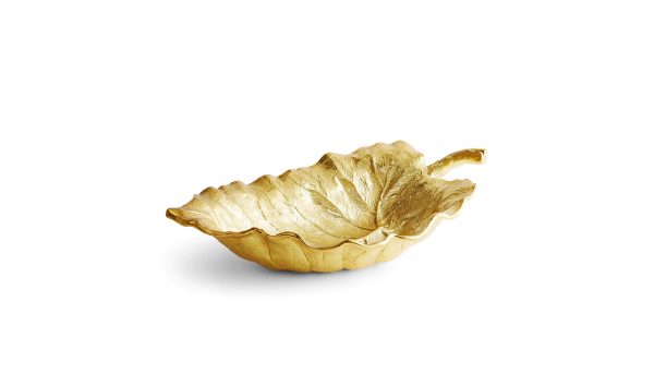 Bowl Elephant Ear Lrg Srvg Gold 175650 Mca