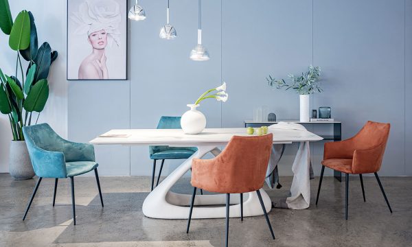 Bàn ăn Peak hiện đại mặt bàn ceramic vân mây sang trọng