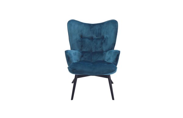 Armchair Vicky velvet màu xanh hiện đại