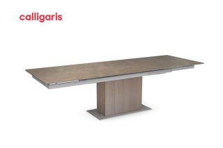 Bàn ăn mở rộng Sincro mặt bàn bằng ceramic màu nâu sang trọng