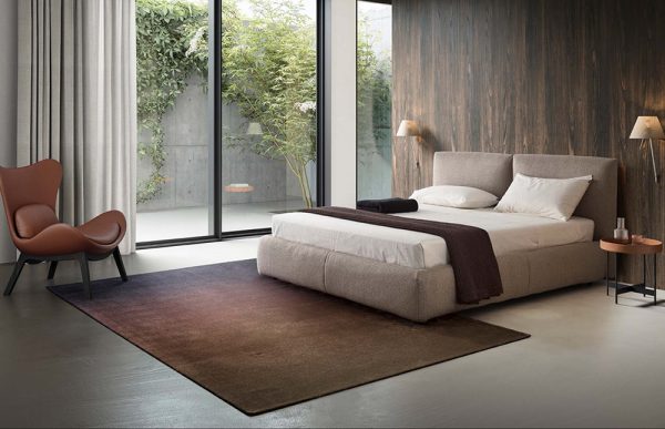 Giường nâng Megenta bọc da màu xám trắng sang trọng hiện đại