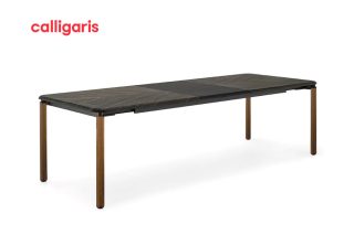 Bàn ăn mở rộng Spiga màu nâu đen tiện nghi sang trọng