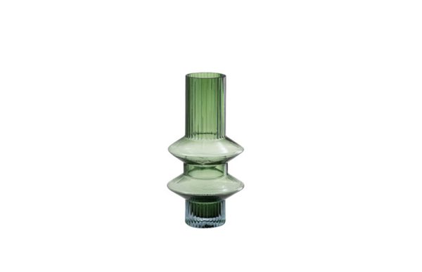 Mily green long small glass vase 21.5cm 23614