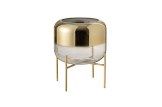 Bình hoa thủy tinh Oceanne vàng trong suốt nhỏ 95626