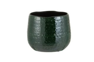 Bình hoa gốm xanh lá thấp vừa 18.5cm 3316