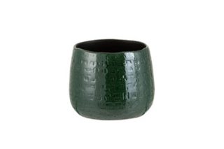 Bình hoa gốm xanh lá thấp nhỏ 14cm 3315