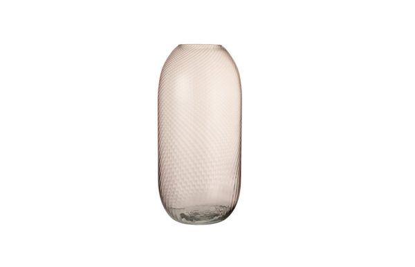 Round pink glass vase 38cm 13970