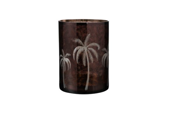 Hurricane Jar Brown Glass Palm Tree XL 24cm 21805