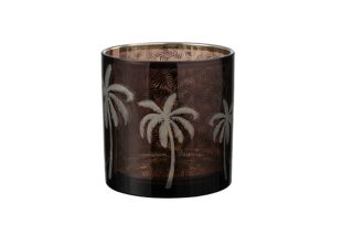 Bình Hurricane cây cọ thủy tinh nâu lớn 15cm 21804