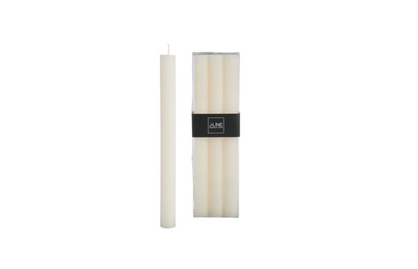 Set of 6 vanilla table candles 13h 7x4,5x24cm 93434