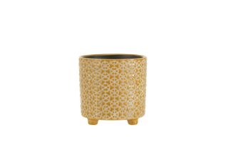 Chậu hoa gốm Ocher vừa 14x14x13,5cm 22976
