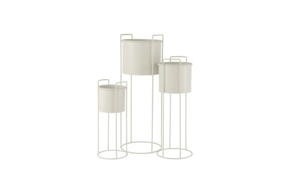 Flower pot metal small white metal h50 18580