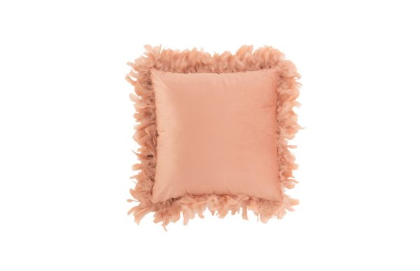 Light pink polyester feather pillow 45x45 7213
