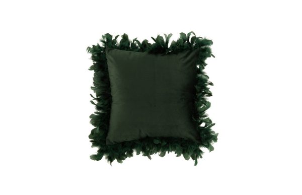 Dark green polyester feather pillow 45x45 7212