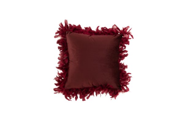 Maroon burgundy polyester feather pillow 45x45 7214