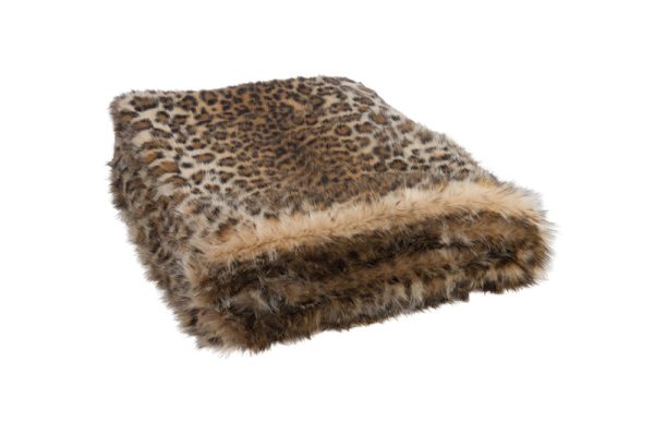 Khăn trải sofa kẻ sọc lông báo nâu / đen 76869J