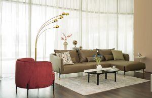 Phòng khách hiện đại với sofa combo