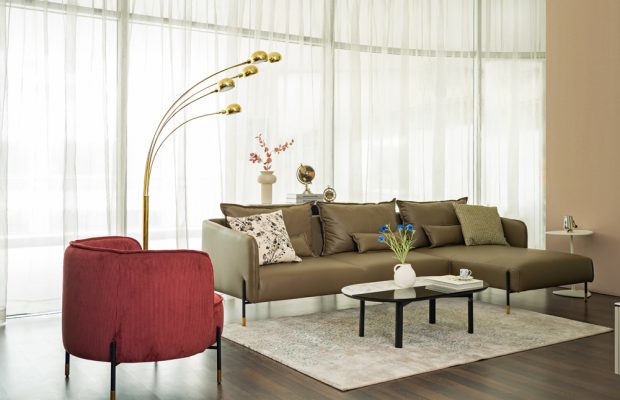 Phòng khách hiện đại với sofa combo