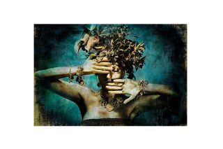 Tranh thiếu nữ xanh dương 80x120 700164I