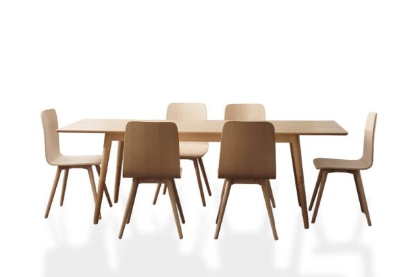 Bộ bàn ăn Poppy 6 ghế (mở rộng 1,8m–2,2m)