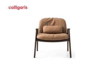 Armchair Baltimora brown leather L01