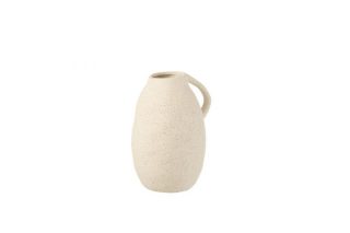 Medium beige ceramic vase 22666