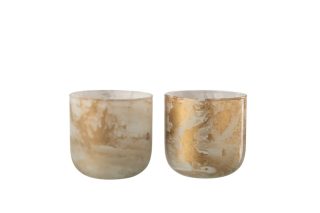 Hurricane vase yellow/white small model 2 26666J