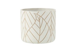 Bình hình lá trắng/gold lớn 27955J