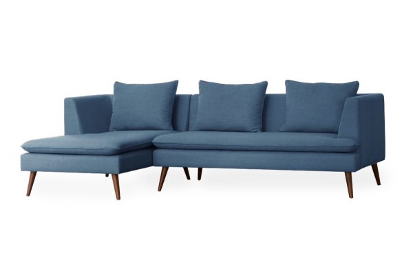 Poppy right corner Sofa blue fabric VACT9660