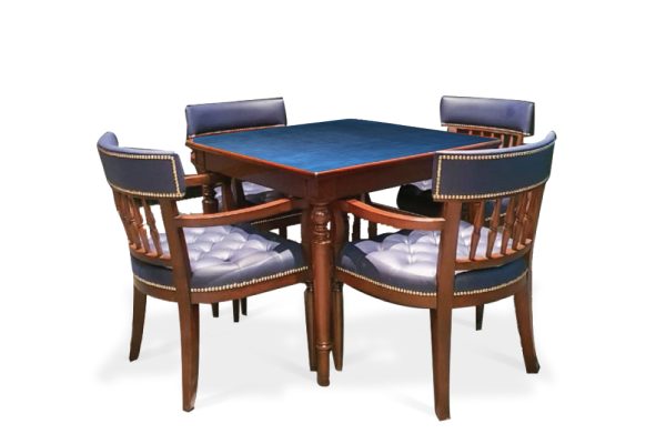 Bộ bàn giải trí xanh đậm + 4 ghế xanh đậm