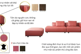 Limited Dura left corner sofa + red leather pillow
