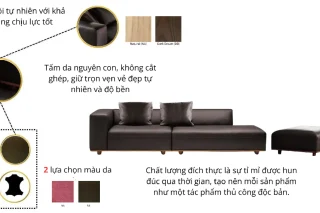 Limited Dura right corner sofa + brown leather pillow