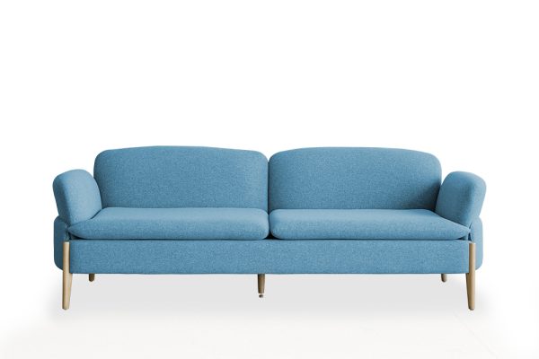 Coastal 2-seater sofa blue fabric