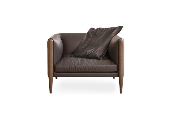 ONA HIM 1-seater sofa brown leather