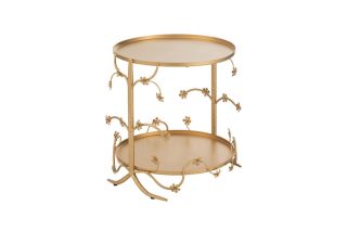 Bàn bên kim loại vàng S