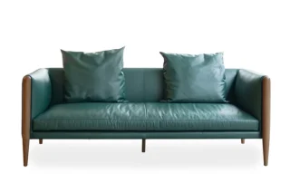 ONA HIM 3-seater sofa green leather