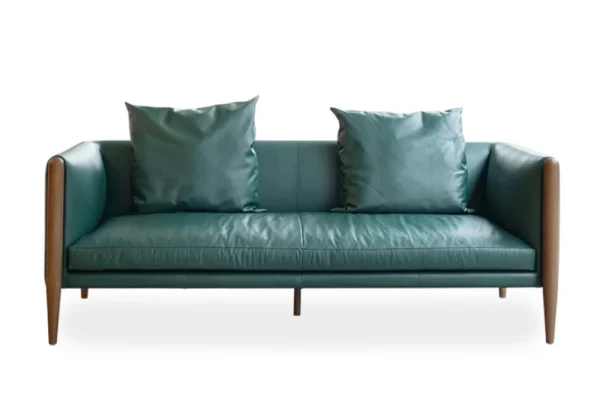 ONA HIM 3-seater sofa green leather