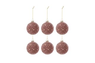 Bộ 6 trái châu Xmas pink