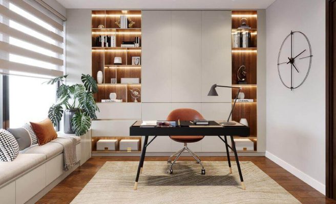 Hệ thống tủ sách hiện đại, sang trọng