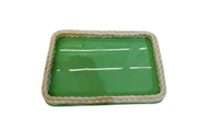 Khay mây xanh lá 30x45x5