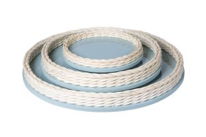 Khay mây xanh nhạt D30xH5