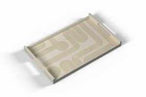 Khay SM có tay HT trắng 25x40