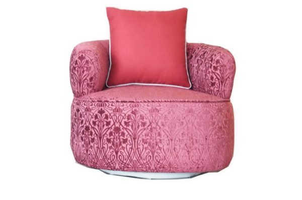 Armchair Jadora xoay màu đỏ tặng kèm gối