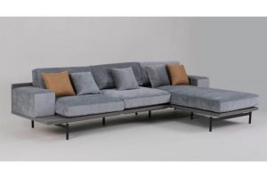 Sofa góc trái Moretti bọc vải xám